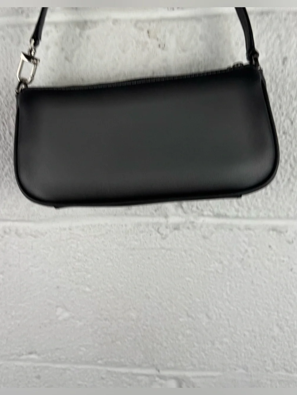 Michael Kors Black Leather Pocket Baguette Shoulder Bag Y2K Cargo Mini Purse - Picture 5 of 9